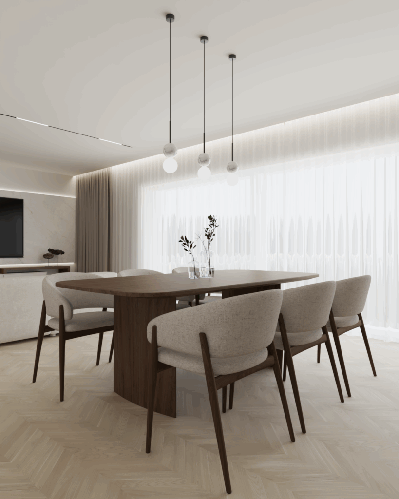 Wnętrze z bielą i drewnem – kuchnia i salon Kościan